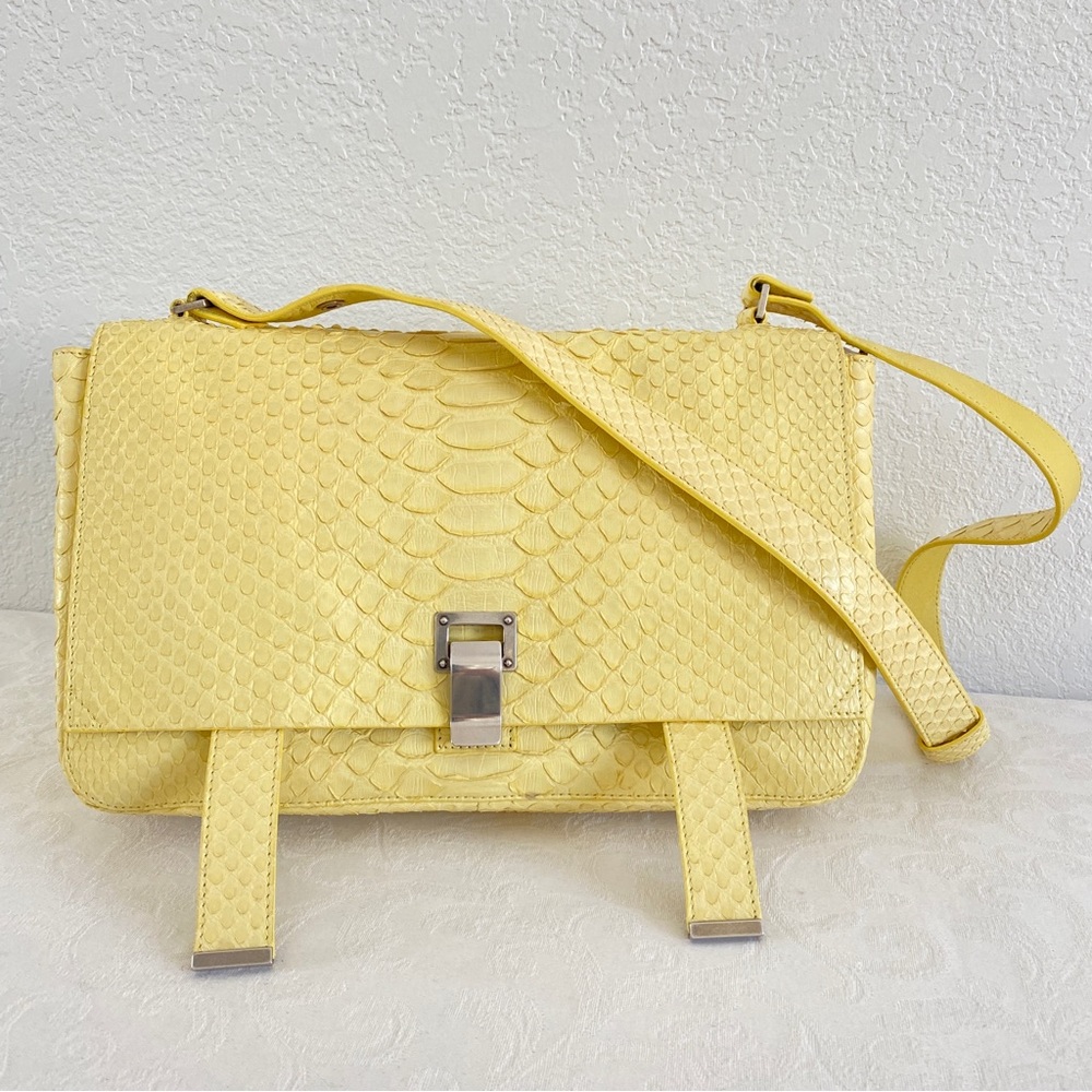 Proenza Schouler Yellow Python Courier Shouder bag